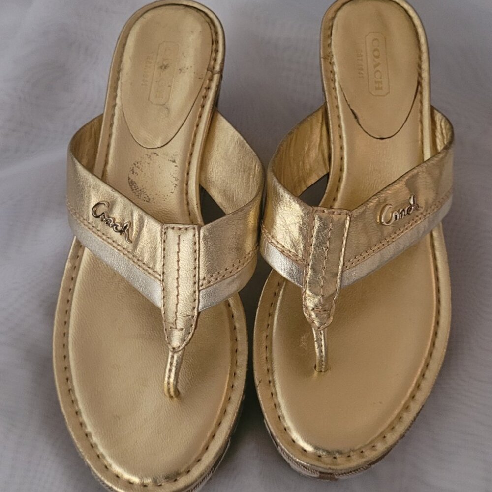 Coach Metallic Gold Women's Sandals